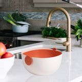 Maxbell Colander Rice Washer Strainer Bowl Drain Strainer Basket for Tomatoes Beans orange