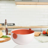 Maxbell Colander Rice Washer Strainer Bowl Drain Strainer Basket for Tomatoes Beans orange