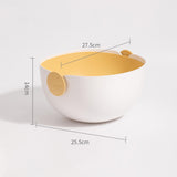 Maxbell Colander Rice Washer Strainer Bowl Drain Strainer Basket for Tomatoes Beans yellow