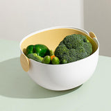 Maxbell Colander Rice Washer Strainer Bowl Drain Strainer Basket for Tomatoes Beans yellow
