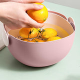 Maxbell Colander Rice Washer Strainer Bowl Drain Strainer Basket for Tomatoes Beans pink