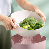 Maxbell Colander Rice Washer Strainer Bowl Drain Strainer Basket for Tomatoes Beans pink