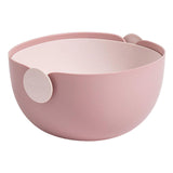 Maxbell Colander Rice Washer Strainer Bowl Drain Strainer Basket for Tomatoes Beans pink