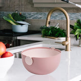 Maxbell Colander Rice Washer Strainer Bowl Drain Strainer Basket for Tomatoes Beans pink
