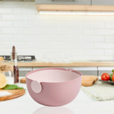 Maxbell Colander Rice Washer Strainer Bowl Drain Strainer Basket for Tomatoes Beans pink