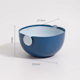 Maxbell Colander Rice Washer Strainer Bowl Drain Strainer Basket for Tomatoes Beans blue