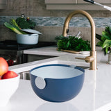 Maxbell Colander Rice Washer Strainer Bowl Drain Strainer Basket for Tomatoes Beans blue