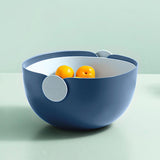 Maxbell Colander Rice Washer Strainer Bowl Drain Strainer Basket for Tomatoes Beans blue