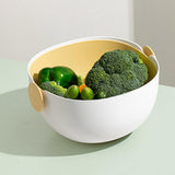 Maxbell Fruit Drain Basket Colander Detachable Food Storage Baskets for Home Kitchen Yellow