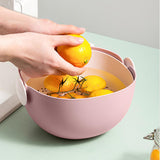 Maxbell Fruit Drain Basket Colander Detachable Food Storage Baskets for Home Kitchen Pink