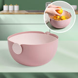 Maxbell Fruit Drain Basket Colander Detachable Food Storage Baskets for Home Kitchen Pink