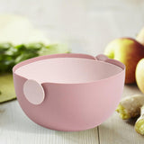 Maxbell Fruit Drain Basket Colander Detachable Food Storage Baskets for Home Kitchen Pink
