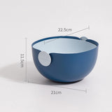 Maxbell Fruit Drain Basket Colander Detachable Food Storage Baskets for Home Kitchen Blue