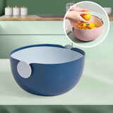 Maxbell Fruit Drain Basket Colander Detachable Food Storage Baskets for Home Kitchen Blue