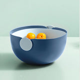Maxbell Fruit Drain Basket Colander Detachable Food Storage Baskets for Home Kitchen Blue