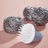 Maxbell Cleaning Ball Brush Pot Cleaning Brush with Handle for Washing  Pink