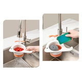 Maxbell Adjustable Sink Colander Drain Basket Sink Caddy Organizer for Sink Kitchen White