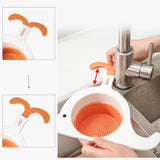 Maxbell Adjustable Sink Colander Drain Basket Sink Caddy Organizer for Sink Kitchen White