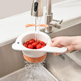 Maxbell Adjustable Sink Colander Drain Basket Sink Caddy Organizer for Sink Kitchen White