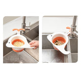 Maxbell Adjustable Sink Colander Drain Basket Sink Caddy Organizer for Sink Kitchen White