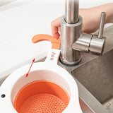 Maxbell Adjustable Sink Colander Drain Basket Sink Caddy Organizer for Sink Kitchen White