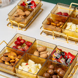 Maxbell Caddy Serving Platter 6 Bowls with Lid Storage Container for Wedding Salad Golden Clear Lids