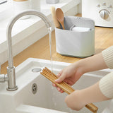 Maxbell Chopstick Storage Holder Cutlery Drain Rack for Kitchen Countertop Cutlery Gray