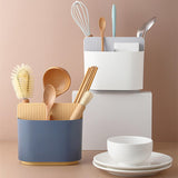 Maxbell Chopstick Storage Holder Cutlery Drain Rack for Kitchen Countertop Cutlery Gray