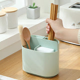 Maxbell Chopstick Storage Holder Cutlery Drain Rack for Kitchen Countertop Cutlery Light Green