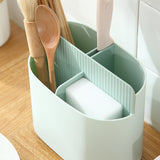 Maxbell Chopstick Storage Holder Cutlery Drain Rack for Kitchen Countertop Cutlery Light Green