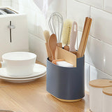 Maxbell Chopstick Storage Holder Cutlery Drain Rack for Kitchen Countertop Cutlery Dark Blue