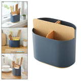 Maxbell Chopstick Storage Holder Cutlery Drain Rack for Kitchen Countertop Cutlery Dark Blue