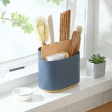 Maxbell Chopstick Storage Holder Cutlery Drain Rack for Kitchen Countertop Cutlery Dark Blue