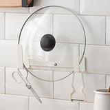 Maxbell Multipurpose Pot Lid Holder Kitchen Storage Holder Pot Hanger for Bakeware White
