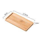 Maxbell Wooden Bathroom Tray Vanity Plate Soap Dispenser Tray Soap Holder for Home Rectangle A