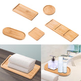 Maxbell Wooden Bathroom Tray Vanity Plate Soap Dispenser Tray Soap Holder for Home Rectangle A