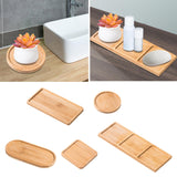 Maxbell Wooden Bathroom Tray Vanity Plate Soap Dispenser Tray Soap Holder for Home Rectangle A