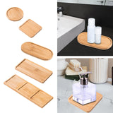 Maxbell Wooden Bathroom Tray Vanity Plate Soap Dispenser Tray Soap Holder for Home Rectangle A