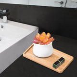 Maxbell Wooden Bathroom Tray Vanity Plate Soap Dispenser Tray Soap Holder for Home Rectangle A