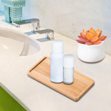 Maxbell Wooden Bathroom Tray Vanity Plate Soap Dispenser Tray Soap Holder for Home Rectangle A