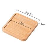 Maxbell Wooden Bathroom Tray Vanity Plate Soap Dispenser Tray Soap Holder for Home Square