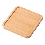 Maxbell Wooden Bathroom Tray Vanity Plate Soap Dispenser Tray Soap Holder for Home Square