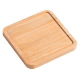 Maxbell Wooden Bathroom Tray Vanity Plate Soap Dispenser Tray Soap Holder for Home Square