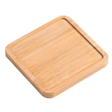 Maxbell Wooden Bathroom Tray Vanity Plate Soap Dispenser Tray Soap Holder for Home Square