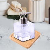 Maxbell Wooden Bathroom Tray Vanity Plate Soap Dispenser Tray Soap Holder for Home Square