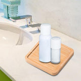 Maxbell Wooden Bathroom Tray Vanity Plate Soap Dispenser Tray Soap Holder for Home Square