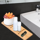 Maxbell Wooden Bathroom Tray Vanity Plate Soap Dispenser Tray Soap Holder for Home Rectangle B