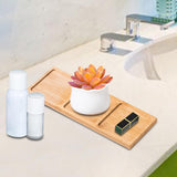 Maxbell Wooden Bathroom Tray Vanity Plate Soap Dispenser Tray Soap Holder for Home Rectangle B