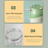 Maxbell Multifunctional Electric Juicer Cup USB Rechargeable for Office Making Juice Green