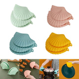 Maxbell 2x Silicone Oven Mitts Hanging Hole Design for Grilling Baking Barbecue Green